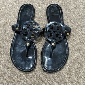 Tory Burch Black Miller Sandals Iconic Design